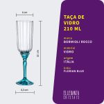 Taça de Vidro Bormioli Rocco Para Champanhe 210 ml Florian Blue 1 Peça