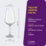 Taça de Cristal Bohemia Para Vinho 550 ml Sandra 1 Peça