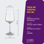 Taça de Cristal Bohemia 450 ml Sandra 2 Peças