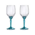 Taça de Vidro Bormioli Rocco Para Vinho 380 ml Florian Blue 2 Peças