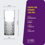 Copo De Vidro Pasabahçe 180 ml Timeless 1 Peça