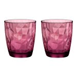 Copo Baixo De Vidro Bormioli Rocco 390 ml Lilás Diamond 2 Peças