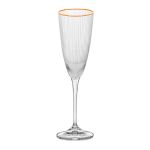 Taça de Vidro Wolff Para Champanhe 300 ml Borda Dourada Lines 1 Peça