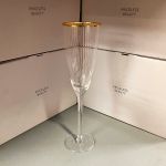 Taça de Vidro Wolff Para Champanhe 300 ml Borda Dourada Lines 1 Peça