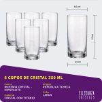 Copo de Cristal Bohemia Para Água e Suco 350 ml Larus 6 Peças