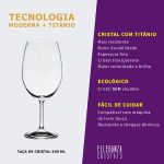 Taça De Cristal Bohemia Para Vinho 540 ml Roberta 2 Peças