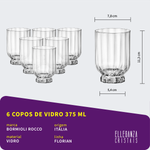 Jogo com 6 Copos Baixos De Vidro 375 ml Florian Bormioli Rocco