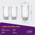 Copo De Vidro Bormioli Rocco 430 ml Florian 2 Peças