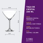 Jogo com 2 Taças De Cristal Para Martini 280 ml Linha Gastro/Colibri Bohemia