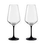 Taça de Cristal Bohemia Para Vinho 550 ml Preta Sandra 2 Peças