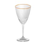 Taça de Vidro Wolff Para Vinho 400 ml Borda Dourada Lines 1 Peça
