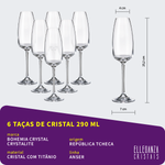 Jogo de Taças De Cristal Bohemia Anser 24 Peças