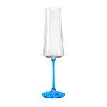 Taça De Cristal Bohemia Para Champanhe 210 ml Azul Xtra 1 Peça