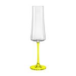 Taça De Cristal Bohemia Para Champanhe 210 ml Amarela Xtra 1 Peça
