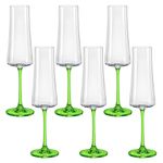 Taça de Cristal Bohemia Para Champanhe 210 ml Verde Xtra 6 Peças