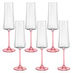 Taça de Cristal Bohemia Para Champanhe 210 ml Vermelha Xtra 6 Peças