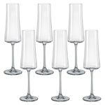 Taça de Cristal Bohemia Para Champanhe 210 ml Fumê Xtra 6 Peças