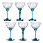 Taça Coupe de Vidro Bormioli Rocco Para Coquetel 240 ml Florian Blue 6 Peças
