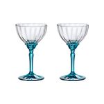 Taça Coupe de Vidro Bormioli Rocco Para Coquetel 240 ml Florian Blue 2 Peças