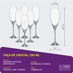 Jogo de Taças De Cristal Bohemia Carduelis 18 Peças