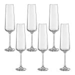 Taças De Cristal Bohemia Para Champanhe e Vinho Sandra 12 Peças