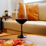 Taça de Cristal Bohemia Para Vinho 550 ml Preta Sandra 6 Peças