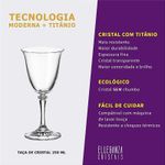 Jogo com 2 Taças De Cristal Para Vinho Branco 250 ml Linha Branta Bohemia