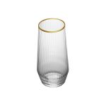 Copo Alto De Vidro Wolff 370 ml Borda Dourada Lines 1 Peça