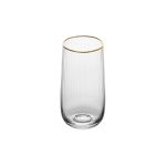 Copo Alto De Vidro Wolff 450 ml Borda Dourada Line 1 Peça