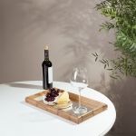 Bandeja de Madeira com Espelho Bambu 46x26 cm 1 Peça