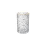 Copo Alto De Vidro Wolff 420 ml Borda Dourada Dots 1 Peça