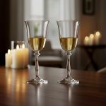 Jogo com 2 Taças de Cristal Para Vinho Branco 185 ml Linha Angela Bohemia