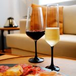 Taças De Cristal Bohemia Para Champanhe e Vinho Sandra Preta 12 Peças