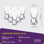 Copo De Cristal Bohemia Para Shot e Tequila 70 ml Vega 6 Peças