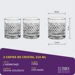 Jogo 2 Copos de Cristal Para Whisky 310 ml Esplanada L'Hermitage