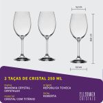 Jogo 2 Taças De Cristal Para Vinho Branco 250 ml Roberta Bohemia