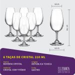 Jogo com 6 Taças de Cristal Para Degustação 210 ml Gastro/Colibri Bohemia