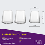 Copo Baixo de Cristal Bohemia 300 ml Ray 2 Peças