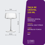 Taça Coupe de Cristal Bohemia 230 ml Ray 1 Peça