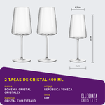 Taça de Cristal Bohemia 400 ml Ray 2 Peças