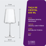 Taça de Cristal Bohemia 600 ml Ray 1 Peça