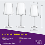 Taça de Cristal Bohemia 600 ml Ray 2 Peças