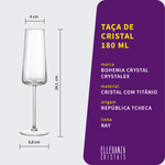 Taça de Cristal Bohemia Para Champanhe 180 ml Ray 1 Peça