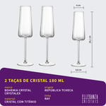Taça de Cristal Bohemia Para Champanhe 180 ml Ray 2 Peças