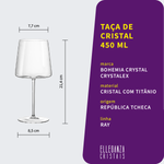 Taça de Cristal Bohemia Para Vinho 450 ml Ray 1 Peça