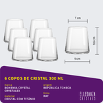 Conjunto de Taças e Copos de Cristal Bohemia Ray 36 Peças