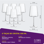 Conjunto de Taças e Copos de Cristal Bohemia Ray 36 Peças