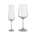 Taças De Cristal Bohemia Para Champanhe e Vinho Sandra 12 Peças
