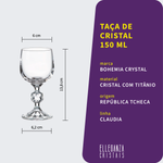 Taça de Cristal Bohemia 150 ml Claudia 1 Peça