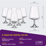 Taça De Cristal Bohemia Para Cerveja 505 ml Iduna 6 Peças